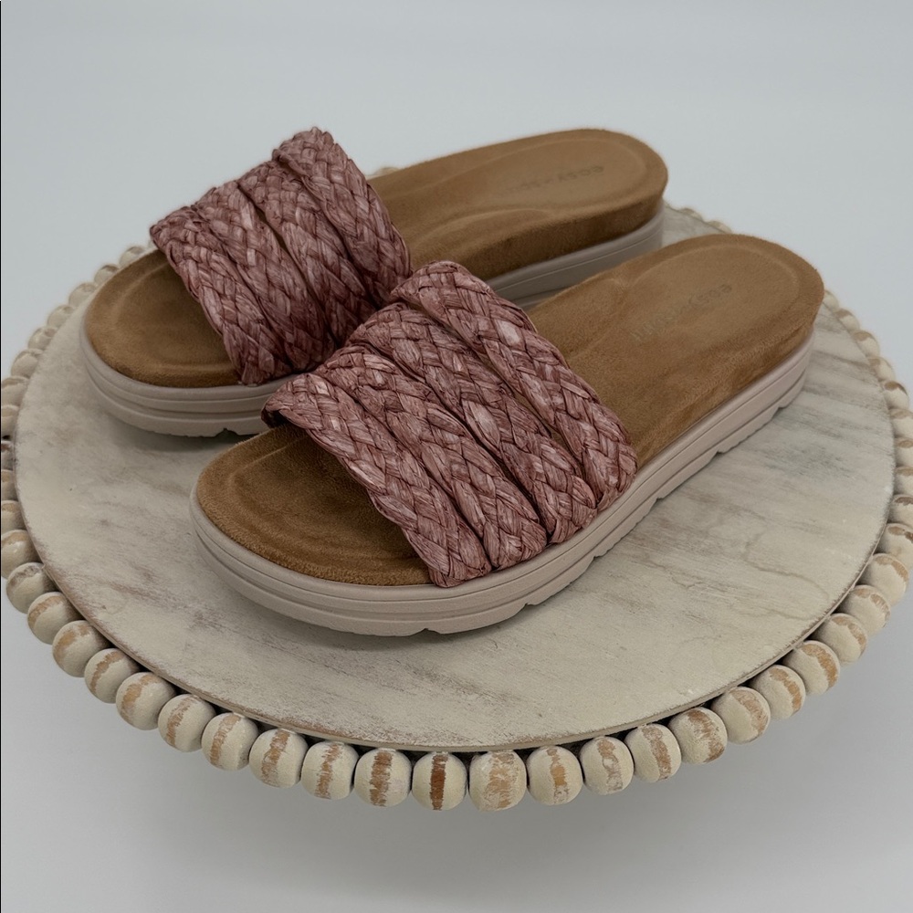 Easy Spirit Dusty Pink Braided Slide Sandals